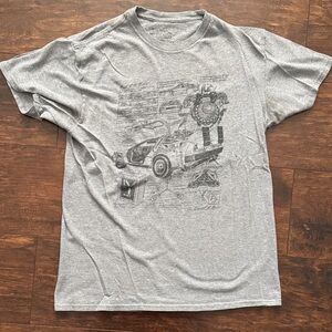 LootBox Lootwear Exclusive Back to the Future Delorean Heather Grey Graphic Tee